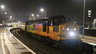 37175 amp 37612 depart Great Yarmouth with 1Q18 Test Train class37 trains [upl. by Thurmann]