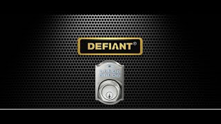 Defiant Spin 2 Lock Electronic Deadbolt Programming [upl. by Atinele]