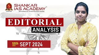 Editorial Analysis September 11 2024 Shankar IAS Academy UPSC current Affairs  Mains [upl. by Donia]