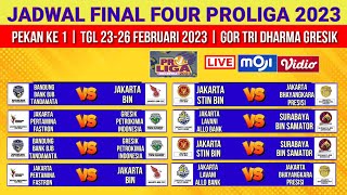 Jadwal Proliga 2023  Jadwal Final Four Proliga 2023 Pekan ke 1  Live Moji [upl. by Aniehs]