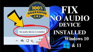 How To Fix no audio device installed Windows 11 amp 10 [upl. by Bolme]