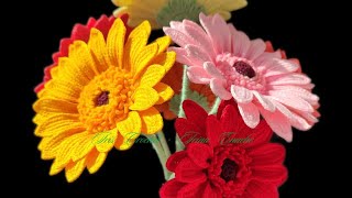 How to crochet Gerbera flower Cum crosetam floare Gerbera [upl. by Earvin]