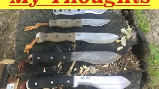 My Thoughts on Each Woodsman Grind Blade  Knife Design [upl. by Meean951]