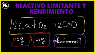 Reactivo LIMITANTE reactivo en EXCESO y RENDIMIENTO  EJERCICIOS RESUELTOS [upl. by Arda806]