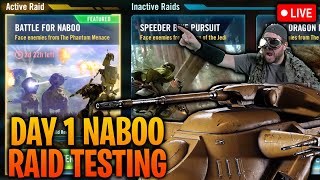 Day 1 Battle for Naboo Raid Testing LIVE  ALL Best Teams Being Tested  Lots of Max Score Runs [upl. by Raphael]