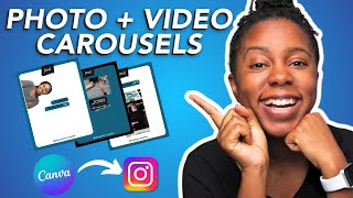 How to Create Video  Photo Carousel for Instagram in Canva [upl. by Eeroc]