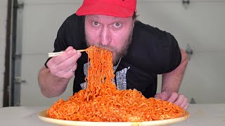 Extreme Spicy Korean FIRE NOODLES Challenge  불닭 볶음면 도전 [upl. by Leanahtan]