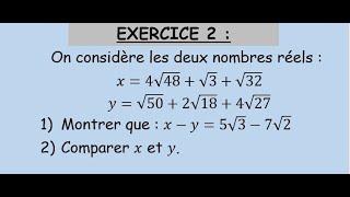 Ordre dans IR Série 1 Exercice 2Comparaison de deux nombresTCSFTronc commun science français [upl. by Polash]