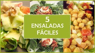 5 Recetas de ENSALADAS fáciles y rápidas [upl. by Schroeder]