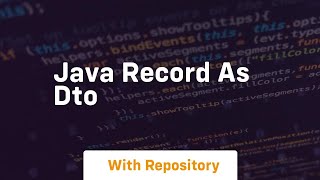 java record as dto [upl. by Trauner722]