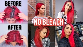 HOW TO DYE DARK HAIR RED WITHOUT BLEACH  BodmonZaid [upl. by Reginauld]