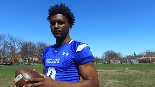 Jahleel Billingsley  Phillips Tight End  HighlightsInterview  Sports Stars of Tomorrow [upl. by Atnohsal716]