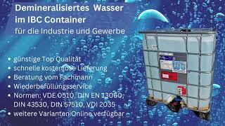 Demineralisiertes Destilliertes Wasser im IBC Container [upl. by Riebling375]