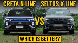 Creta N Line Vs Seltos X line  Detailed comparison  Creta N line 2024 vs seltos x line 2024 [upl. by Vilberg889]