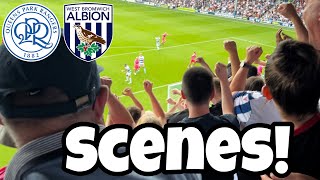 QPR VS WEST BROM  SCENES AS JOSH MAJA SCORES A HATRICK ON THE OPENING DAY [upl. by Neeleuqcaj]