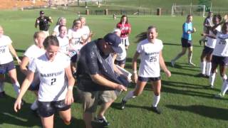 Samford Soccer Douses Coach Yelton [upl. by Notsnorb370]