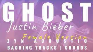 GHOST Female Ver  Justin Bieber  Acoustic Karaoke  Chords [upl. by Thackeray]