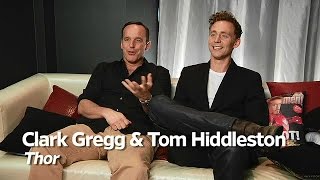 Tom Hiddleston and Clark Gregg Interview  Comic Con 2010 [upl. by Anahsed645]