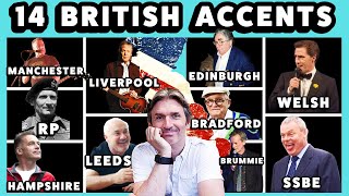 14 British Accent Examples Spoken by Famous Brits around Britain [upl. by Enelcaj834]