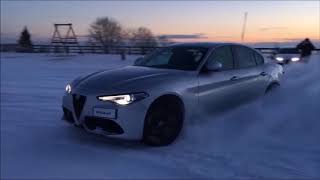 AUDI FAIL🤣 Alfa Romeo Giulia Veloce Q4 VS Audi Quattro on the snow [upl. by Leikeze]