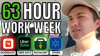 63 Hour DoorDashUber Eats Work Week  How Much Did I Make [upl. by Farah60]