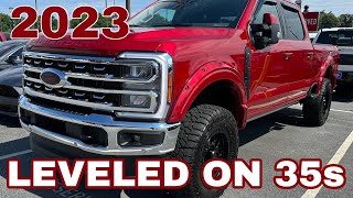 2023 Ford F350 Lariat Leveled on 35sRAPID RED Covert Edition [upl. by Chemosh443]