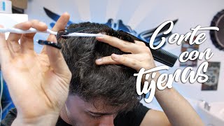 TUTORIAL CORTE SUPERIOR CON TIJERAS EN CASA  Cortártelo tu mismo [upl. by Janeczka325]