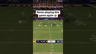 Never playing this game again 🤬🤦🏽‍♂️ EACollegeFootball CFB25 ncaafootball [upl. by Lorain]