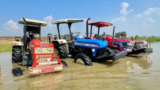 Washing My Tractors in Deep Water  Swaraj 855 Fe  Mahindra Arjun NOVO 605  New Holland 3630 4wd [upl. by Cherye]