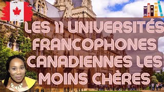 Les 11 universités francophones canadiennes les moins chères en 2022 🇨🇦🇨🇦🇨🇦 [upl. by Jehovah]