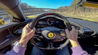 POV 1109hp Novitec Ferrari SF90 Spider on the Autobahn [upl. by Nneb]