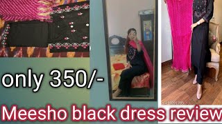 Meesho black dress review and only 350good quality collection 3quotpices kurti set unboxing [upl. by Mcdonald]