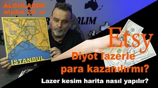 Lazer harita kesim ETSY para kazanma fikirleri [upl. by Eiramannod324]