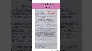 Job Application Letter  Application Letter for Job englishconversation jobapplicationshortvideo [upl. by Fillander]