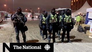 Ottawa declares state of emergency police remove fuel from protest camp [upl. by Nelleeus]