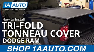 How to Install 6 12 Foot Soft TriFold Tonneau Cover 0208 Dodge Ram [upl. by Adlog242]