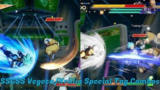 SSGSS VegetaKrillin Special Tag Combos DBFZ Tech amp Combos [upl. by Norok]