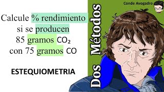 𝐑𝐄𝐍𝐃𝐈𝐌𝐈𝐄𝐍𝐓𝐎 Calcular el porcentaje de rendimiento si se producen 85 gramos CO₂ con 75 gramos CO [upl. by Gustav]