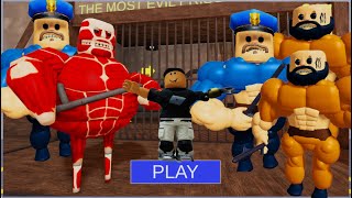 I Survived Muscle Barrys Attack on Titan Obby roblox robloxstory robloxobby [upl. by Iveel]