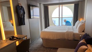 Celebrity Edge Deluxe Porthole View With Verandah Cabin 6111 TourDay 68 Trip Around The World [upl. by Barhos]