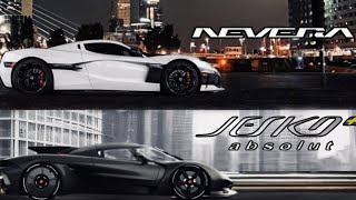 Koenigsegg Jesko Absolut VS Rimac Nevera 0400 KMH Conparison [upl. by Lipson]