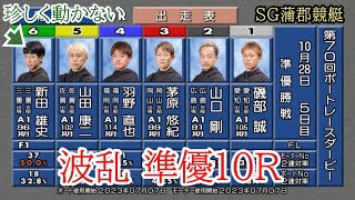 【SG蒲郡競艇準優10R】波乱①磯部誠②山口剛③茅原④羽野⑤山田康⑥新田 [upl. by Teriann]