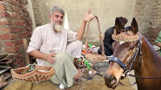 How A Old Man Made Incredible Leather Horse Headstall on Road Side [upl. by Tamiko]