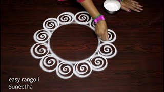 New year 2020 kolam designs  Easy n Simple rangoli by Suneetha  Sankranthi amp pongal muggulu [upl. by Arvell]