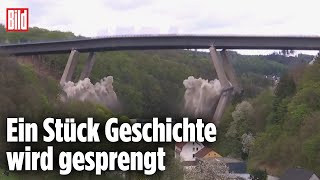 Sprengung der Autobahnbrücke A45 Lüdenscheid  Talbrücke Rahmede [upl. by Acissj]