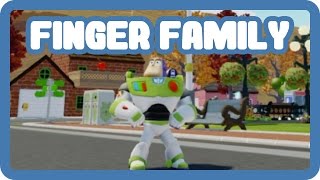 Disney Pixar Toy Storys Buzz Lightyear in ToonTown  Finger Family Daddy Finger Nursery Rhymes [upl. by Harcourt]