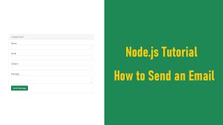 Nodejs Tutorial  How to Send an Email [upl. by Fredkin]