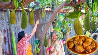 গাছের কচি এঁচোড় দিয়ে বাঙালির প্রিয় এঁচোড় চিংড়ি রান্না [upl. by Woolley]