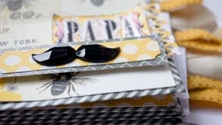 Mini álbum quotpapáquot Tutorial  CON P DE PAPEL [upl. by Annotahs]