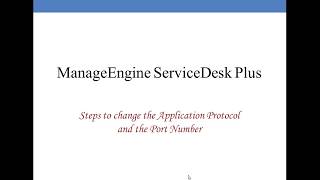 ServiceDesk Plus ports [upl. by Burkhardt]